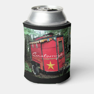 Customised Red Gypsy tiny caravan Can Cooler