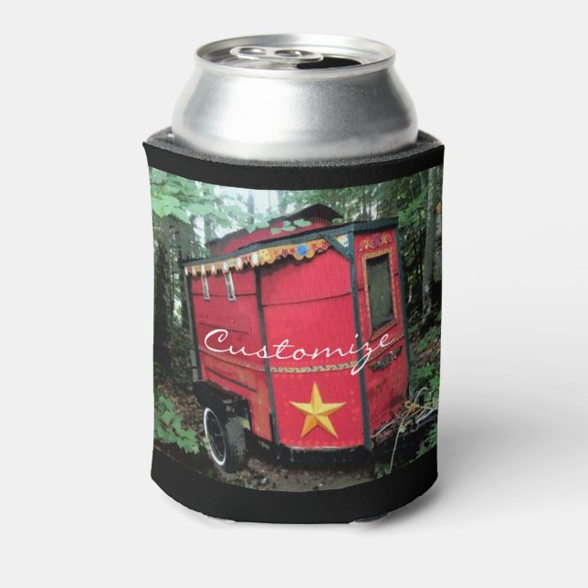 Customised Red Gypsy tiny caravan Can Cooler (Can Back)