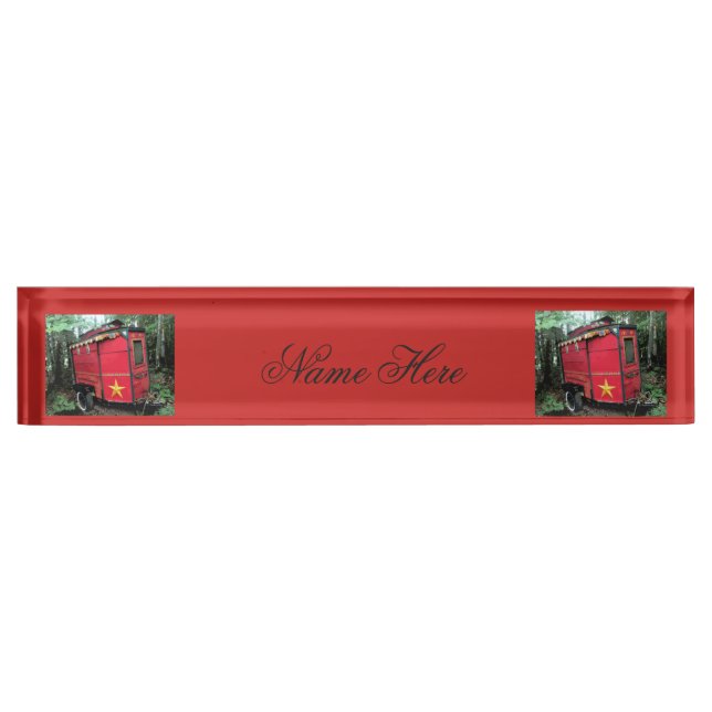 Customised Red Gypsy tiny caravan Nameplate (Front)