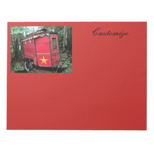 Customised Red Gypsy tiny caravan Notepad