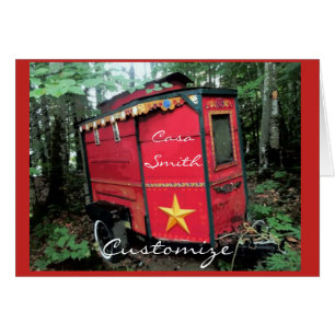 Customised Red Gypsy tiny caravan On caravan