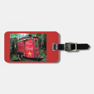 Customised Red Gypsy tiny caravan On caravan Luggage Tag
