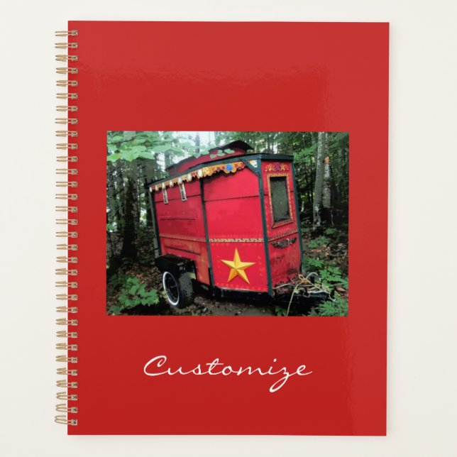 Customised Red Gypsy tiny caravan Planner (Front)