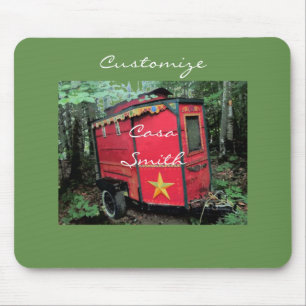 Customised Red Gypsy tiny caravan Thunder_Cove Mouse Mat