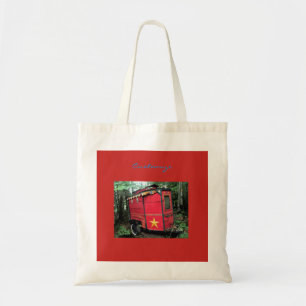 Customised Red Gypsy tiny caravan Tote Bag