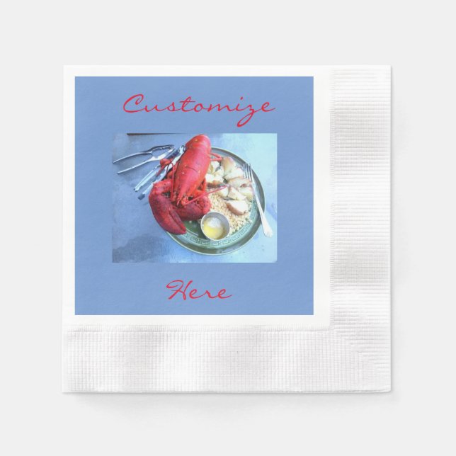 Customised red lobster napkins (Front)