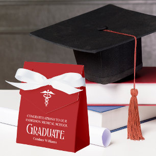Customised Red Medical School Graduation Party Favour Box