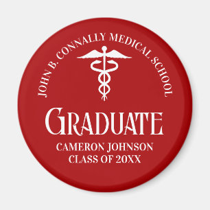 Customised Red Medical School Graduation Party Magnet