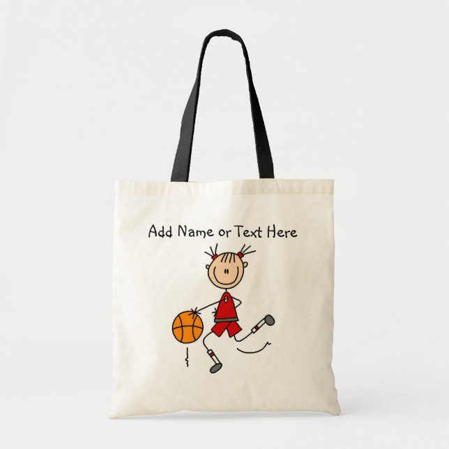 Customised Red Stick Girl Basketball Bag (Front)