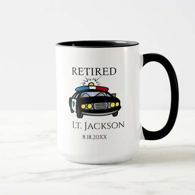 Customised Retired Police Officer Mug (Right)