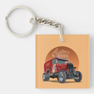 Customised retro race car concept key ring