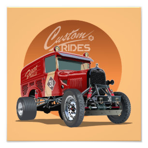 Customised retro race car concept photo print