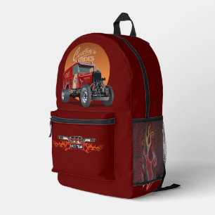 Customised retro race car concept printed backpack