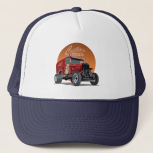 Customised retro race car concept trucker hat