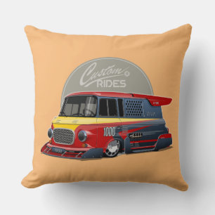 Customised retro race van concept cushion