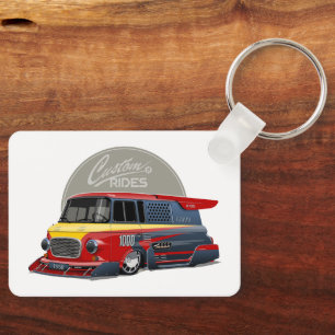 Customised retro race van concept key ring