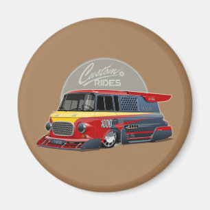 Customised retro race van concept magnet