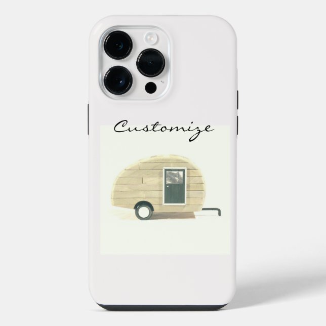 Customised Retro teardrop camper iPhone Case (Back)