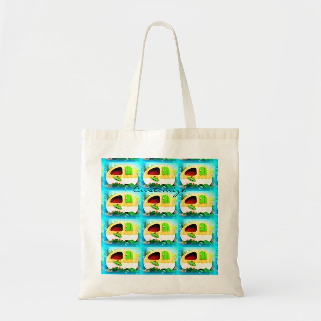 Customised Retro Vintage camper chef Tote Bag (Front)
