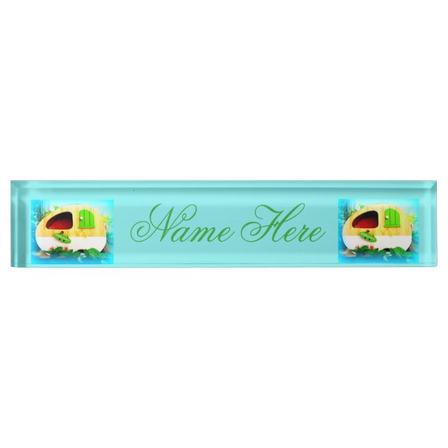 Customised Retro Vintage camper Nameplate (Front)