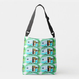 Customised Retro Vintage  caravan camper Crossbody Bag
