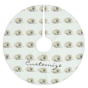 Customised Retro Vintage teardrop camper Brushed Polyester Tree Skirt