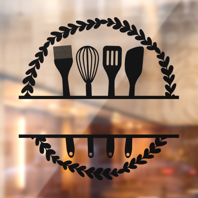 Customised Round Leaf Kitchen Split Frame Window Cling (Sheet 2)