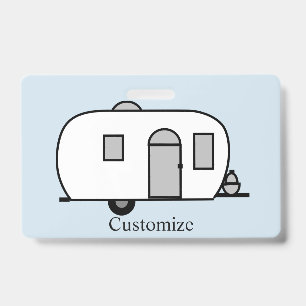 Customised Rounded Caravan Chez ID Badge