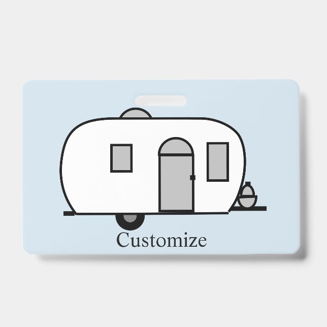 Customised Rounded Caravan Chez  ID Badge (Front)
