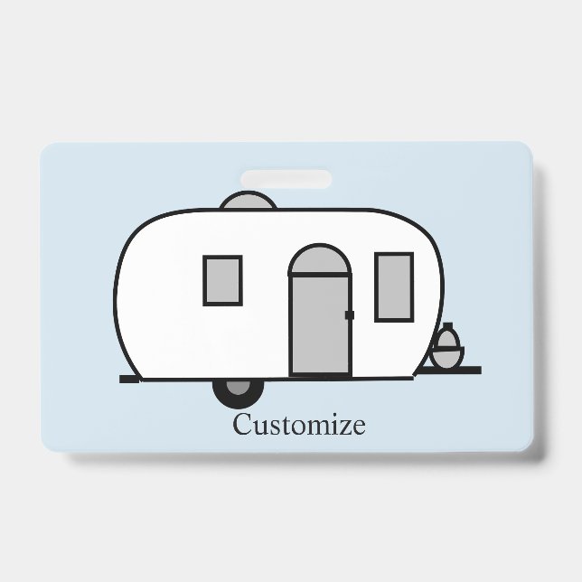 Customised Rounded Caravan Chez Trailer ID Badge (Front)