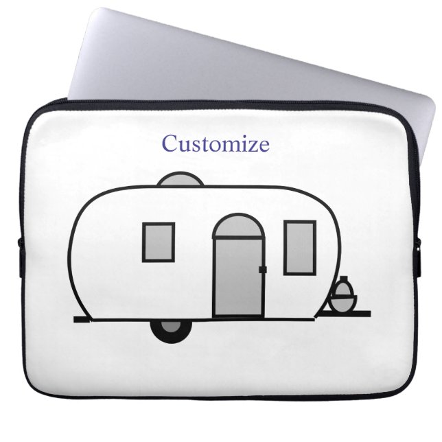 Customised Rounded Gypsy tiny caravan  Laptop Sleeve (Front)
