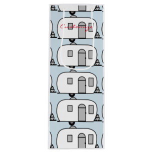 Customised Rounded Gypsy tiny caravan Wine Gift Bag