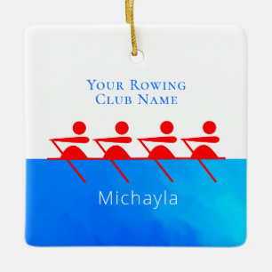 Customised Rowing Club Crew Christmas Ceramic Ornament
