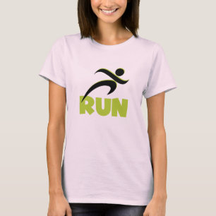 Customised RUN Spring Green Text T-shirt