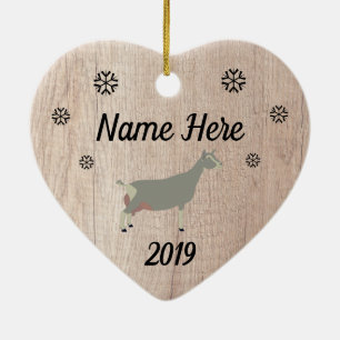 Customised Rustic Toggenburg Dairy Goat Ceramic Tree Decoration