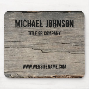 Customised Rustic Wood Texture Business Mouse Mat
