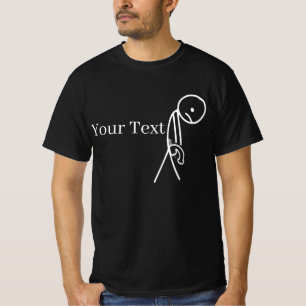 Customised "Sad Stickman +18" Adult Humour Design  T-Shirt