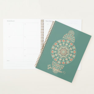 Customised Sage & Sand Retro Ornamental Mandala Planner