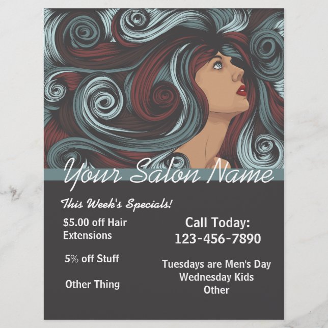 Customised Salon Flyer template (Front)