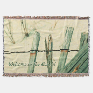 Customised Sand Dune Fence Illustration Throw Blanket