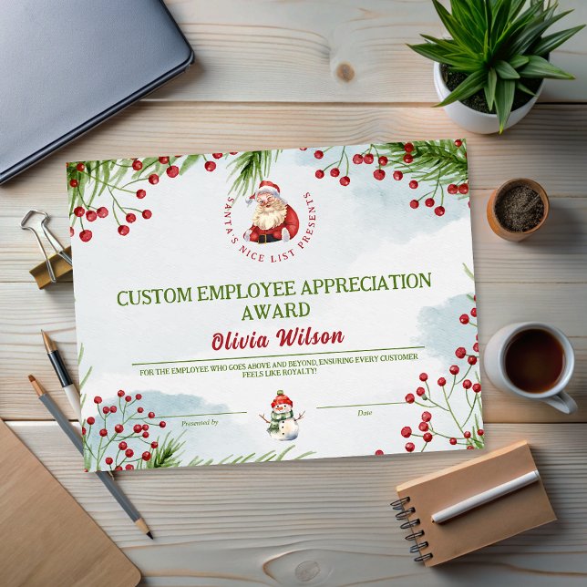 Customised Santa Christmas Awards for Employee (Customized Santa Christmas Awards for Employee)