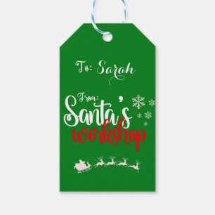 Customised Santa's Workshop Christmas Gift Tag