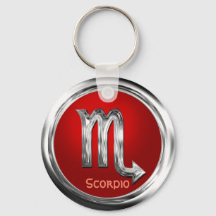 Customised Scorpio Zodiac Symbol Key Ring