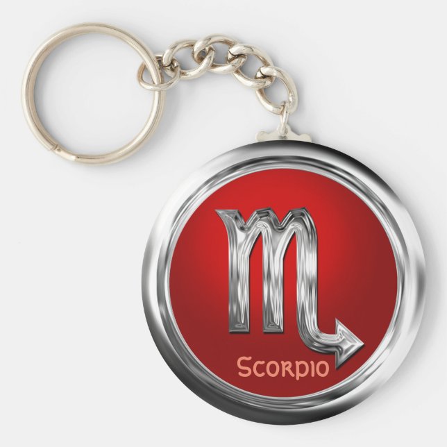 Customised Scorpio Zodiac Symbol Key Ring (Front)