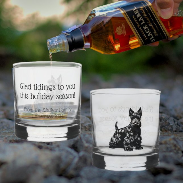 Customised Scotty Dog Christmas Rocks Whiskey Glass (Creator Uploaded)