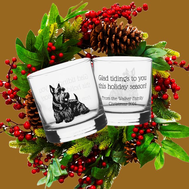 Customised Scotty Dog Christmas Rocks Whiskey Glass (Creator Uploaded)