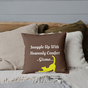 Customised Script Quote Pet Friend Cat Lover Brown Cushion