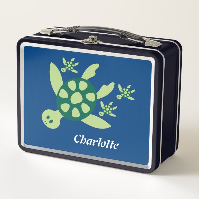 Customised Sea Turtle Family Kid's Lunch Box  (Front)