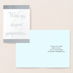 Customised Silver Foil Condolences Card