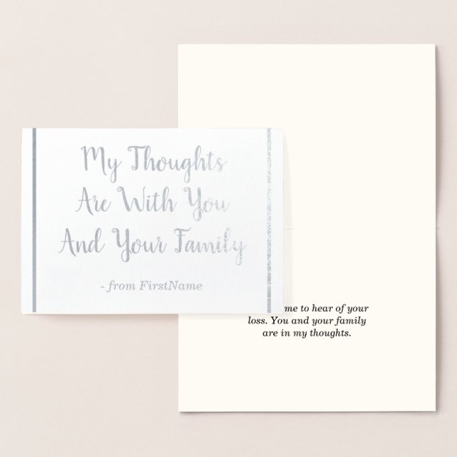 Customised Silver Foil Sympathies Card (Display)